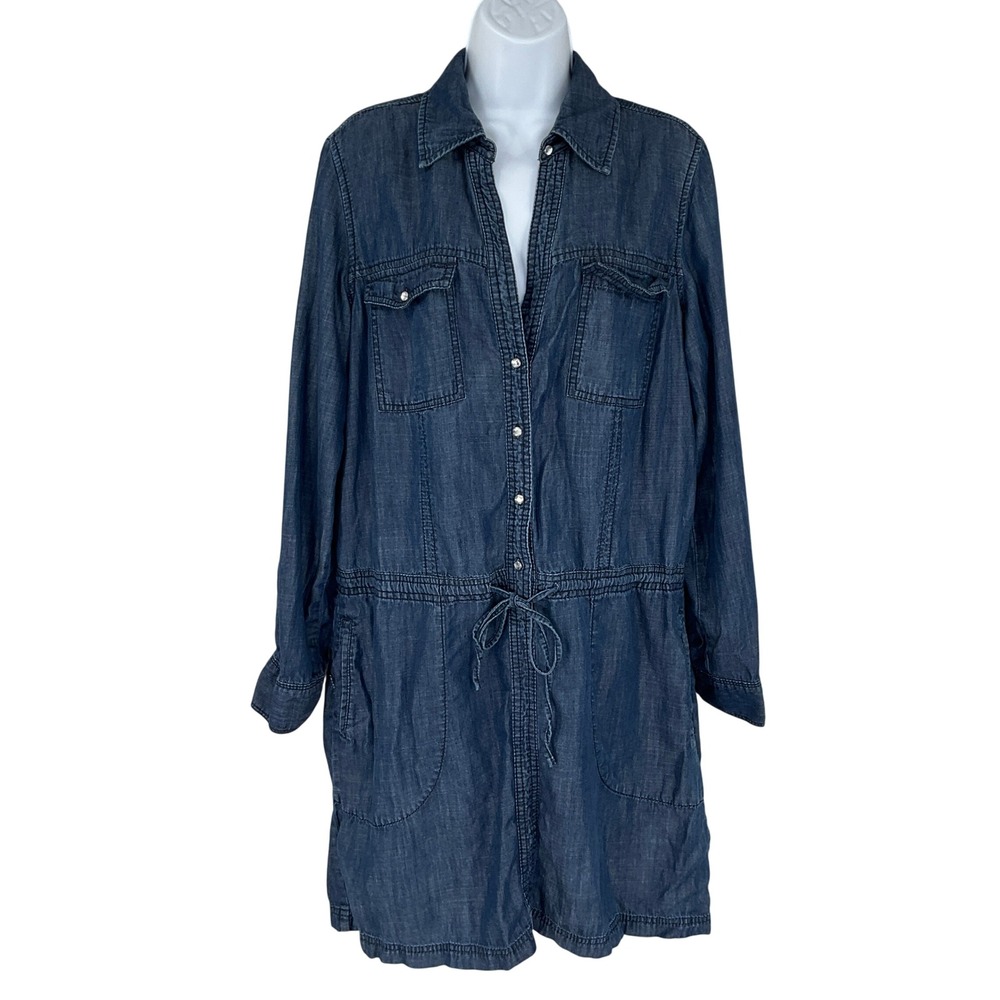 INC International Concepts Denim Chambray Utility Shirt Dress‎ Size 12 Casual